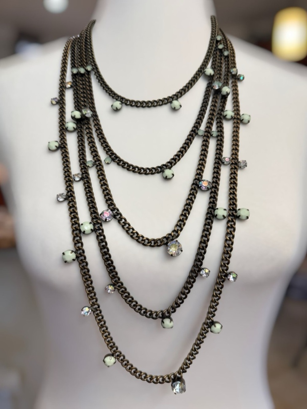 Chico's five-strand chain statement necklace.